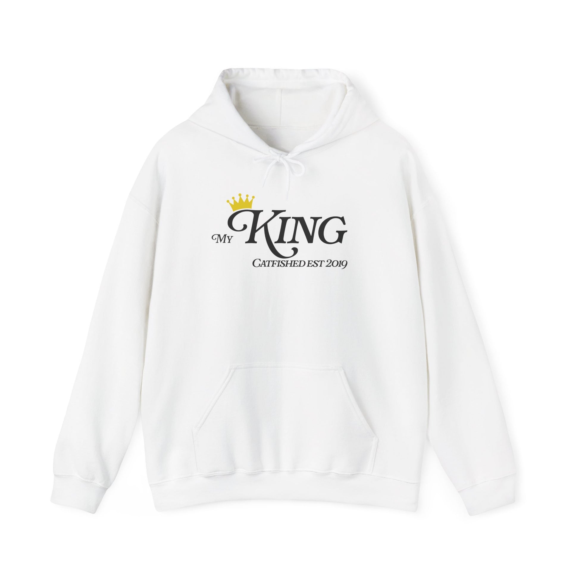 My King Hooded Sweatshirt, Unisex Sweatshirt Gift, Funny Hoodie for Men, Cozy Casual Wear, Catfish Established 2019