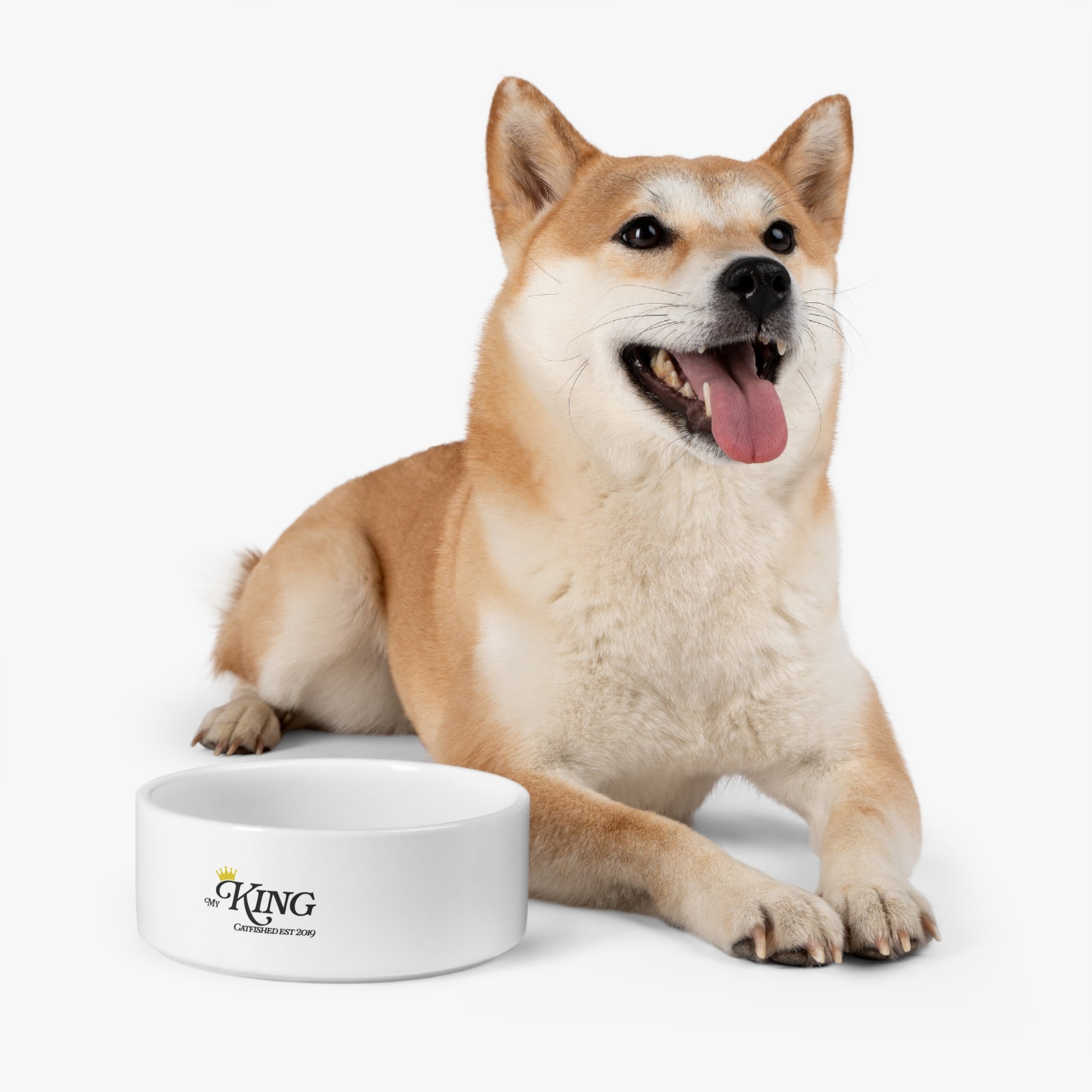 Personalized Pet Bowl for Proud Pet Owners, Cat or Dog Dish with 'My King' Design, Gift for Pet Lovers, Unique Pet Supplies, Valentine's Day