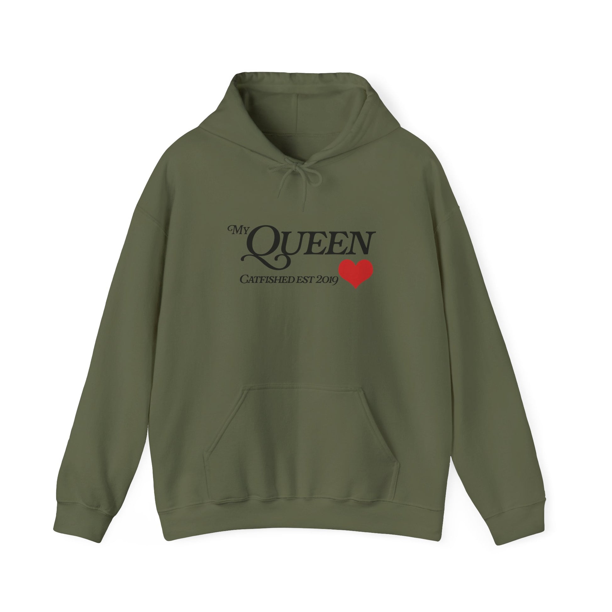 My Queen Hoodie, Catfished Est 2019 Sweatshirt, Gift for Her, Cozy Unisex Pullover, Fun Valentines Day Apparel, Cute Graphic Hoody