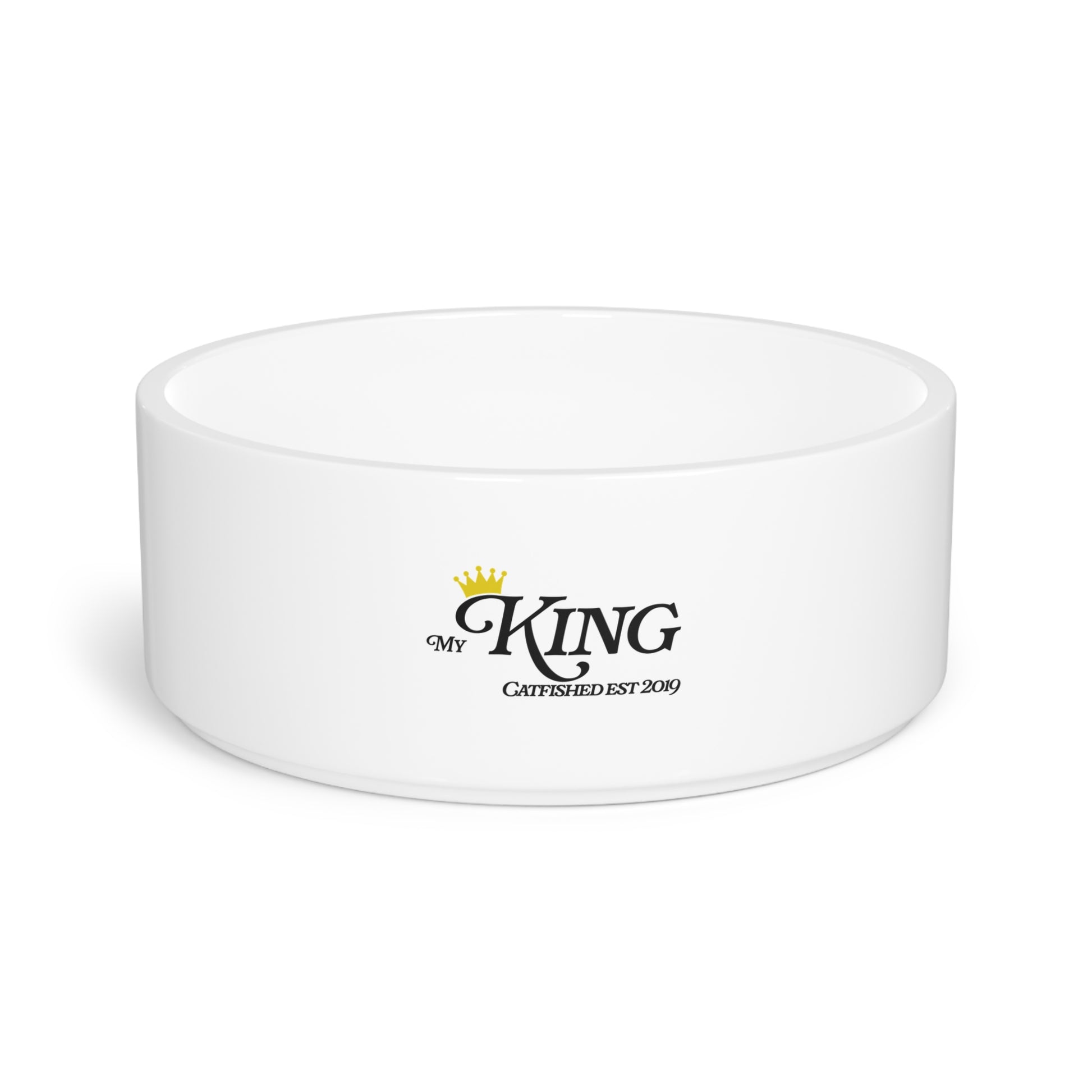 Personalized Pet Bowl for Proud Pet Owners, Cat or Dog Dish with 'My King' Design, Gift for Pet Lovers, Unique Pet Supplies, Valentine's Day