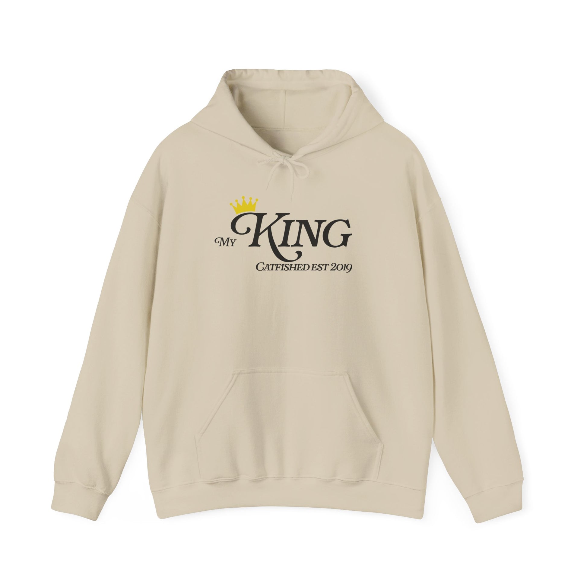 My King Hooded Sweatshirt, Unisex Sweatshirt Gift, Funny Hoodie for Men, Cozy Casual Wear, Catfish Established 2019
